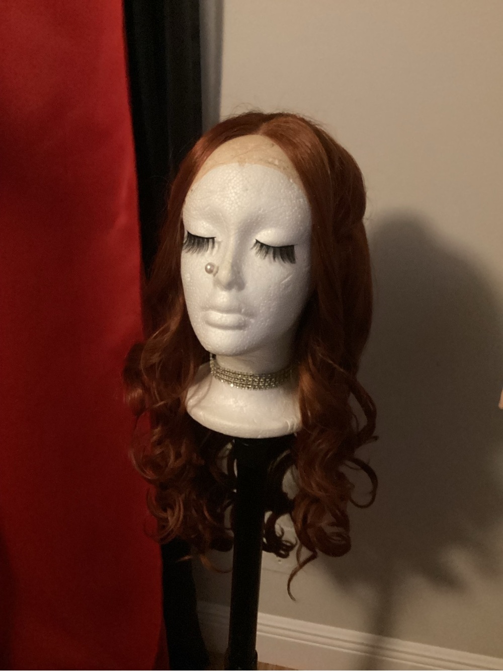 Curly Lace Front Wig for Women - Stylish Auburn Red